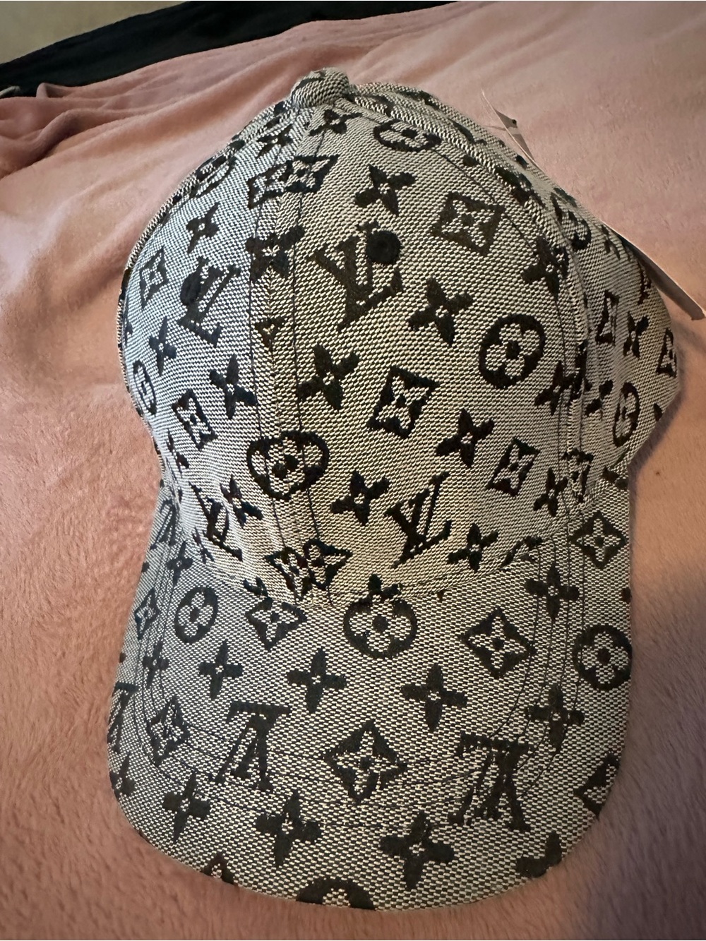 Louis Vuitton Black & White Monogram Baseball Cap
